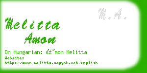 melitta amon business card